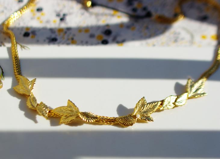 gold leaf head band