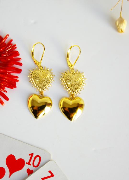 baroque heart earrings