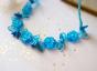 necklace blue glass beads 60s